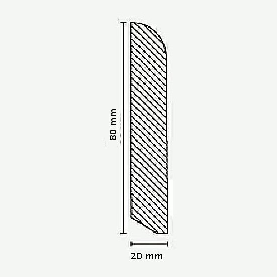 Sockelleisten "Köln" - Querschnitt - Eiche