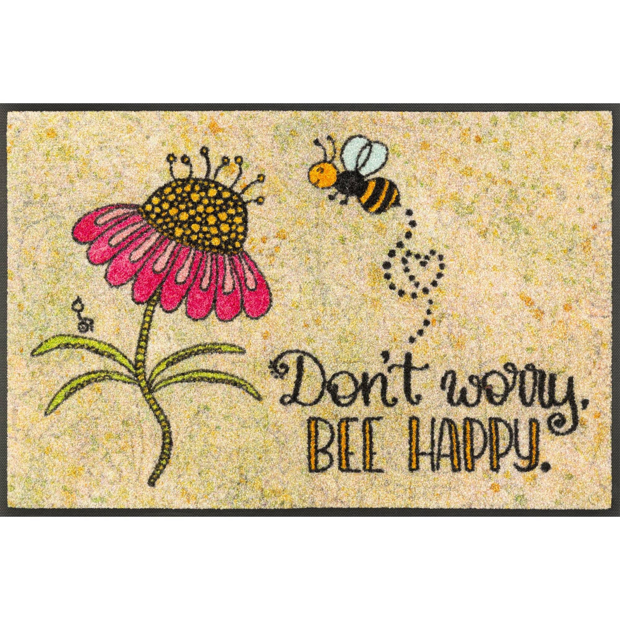 Fussmatte Bee Happy 75 x 50 cm Schmutzfangmatte waschbar wash+dry Design