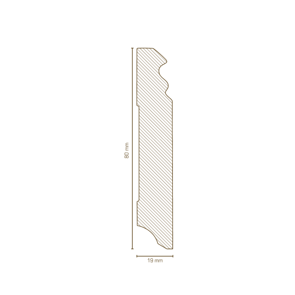 Fußleisten / Sockelleisten "Essen" (Berliner Profil / MDF foliert / 719.8.33) - Farbe: Edelstahl (Default)