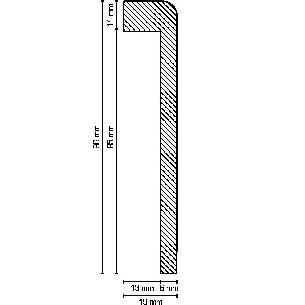 Abdeckleiste für Fliesensockel bis 85 mm (MDF foliert / 72.96.13.85.49) - Farbe: Schwarz (Default) 2