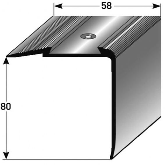 Auer Treppenkanten- & Winkelprofile Grava Höhe 80 mm Breite 58 mm Aluminium eloxiert