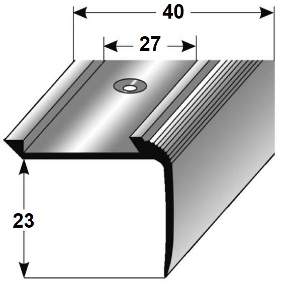 Auer Treppenkanten- & Winkelprofile Enna Höhe 23 mm Breite 40 mm Aluminium eloxiert