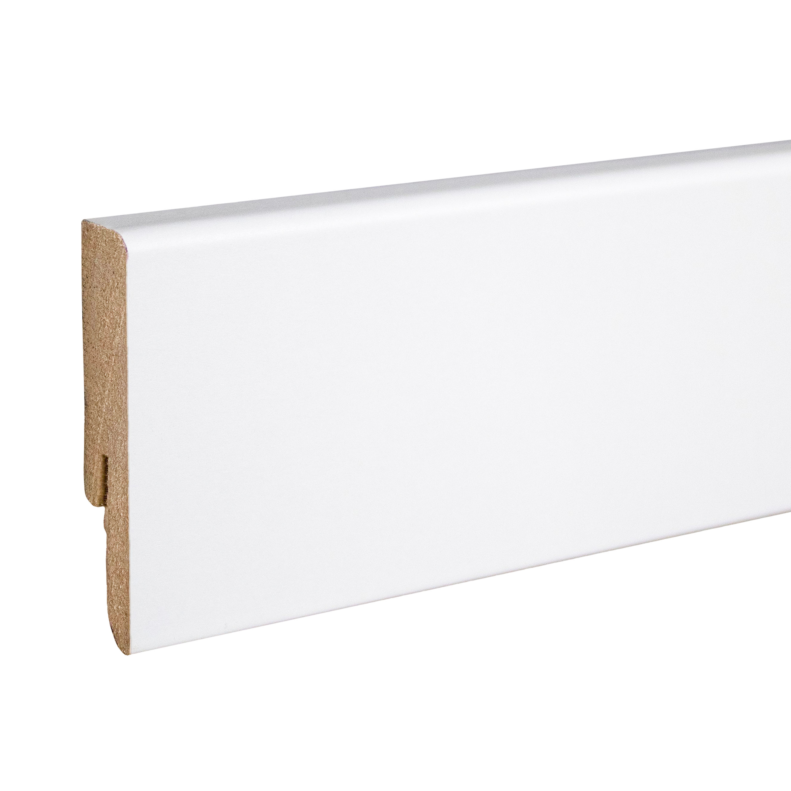 Neuhofer Sockelleiste "Euskirchen" FU054L MDF 12 x 58 x 2400 mm Weiß Fußleiste