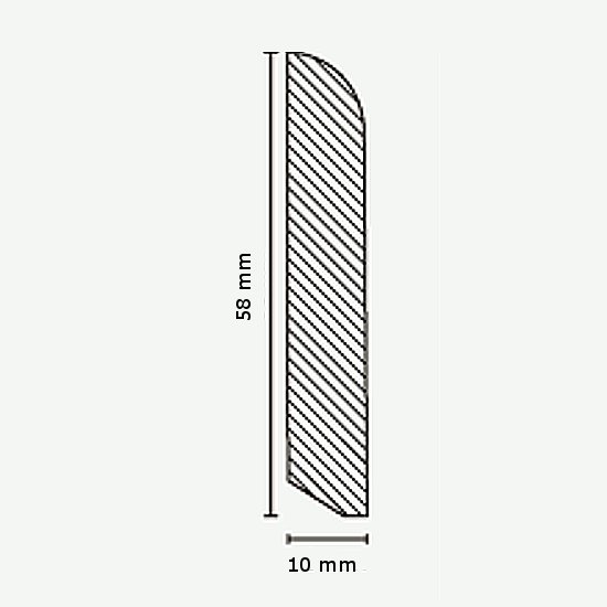 Sockelleisten "Bonn" - weiß  - Querschnitt