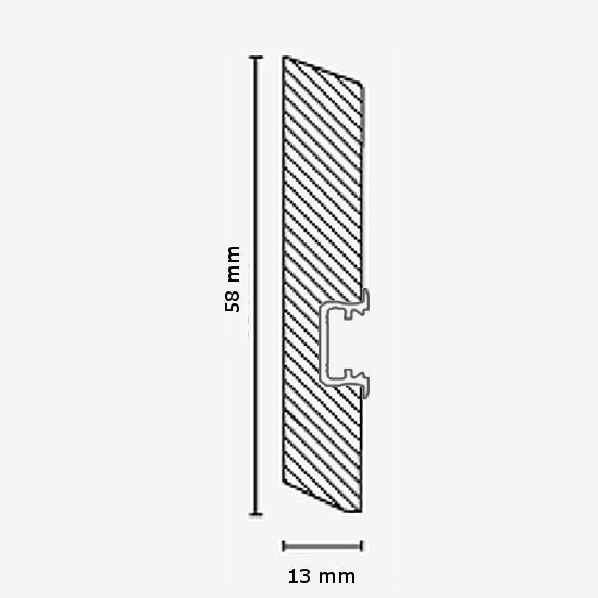 Licht Sockelleiste Bochum (Massivholz lackiert / 15.13.58.31L) - weiß 3