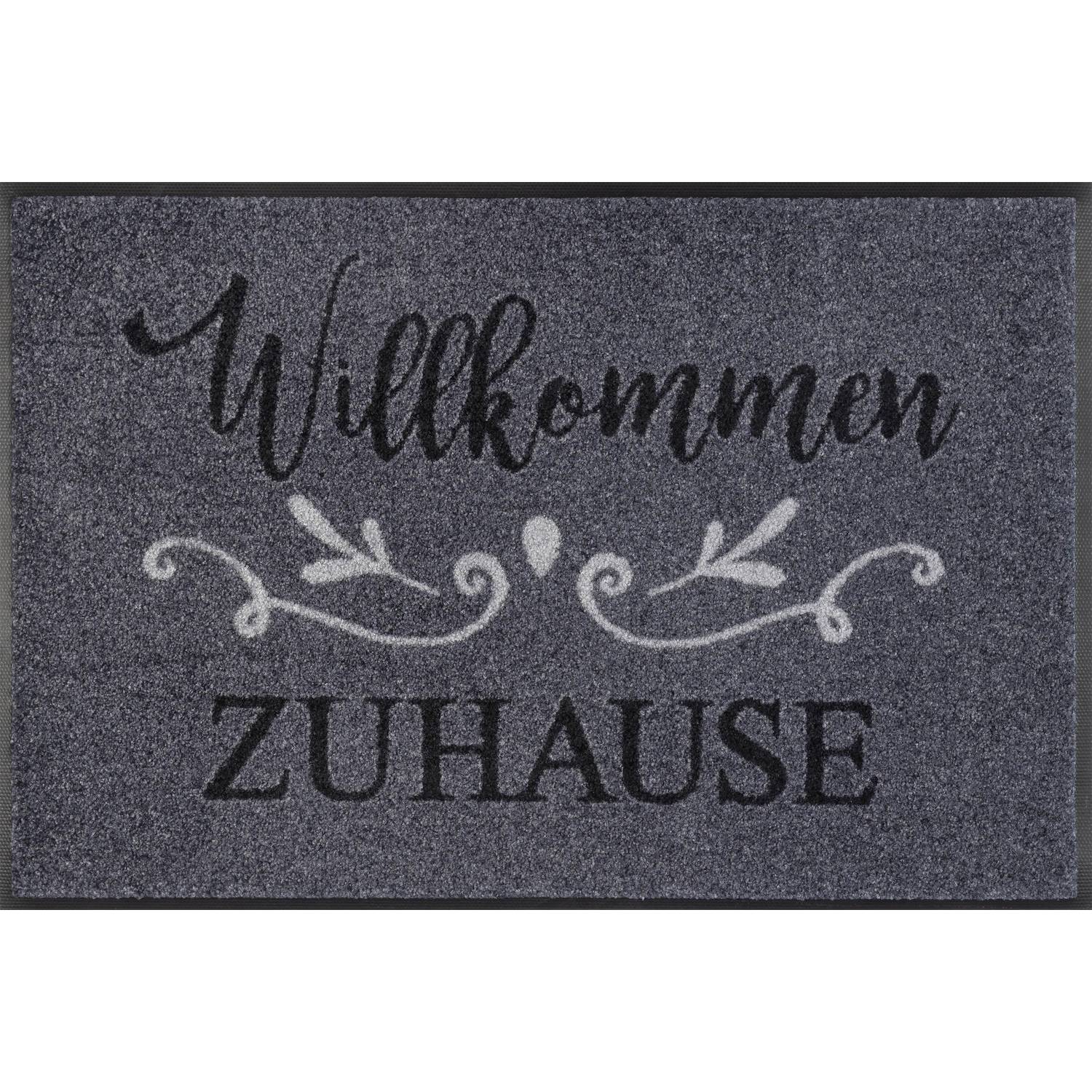 Fussmatte Willkommen Zuhause 75 x 50 cm Schmutzfangmatte waschbar wash+dry Design