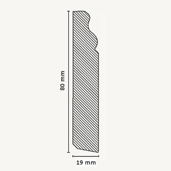 Sockelleisten "Solingen" (Berliner Profil) - weiß (Massivholz lackiert - 319.198.31)  - Profilbild