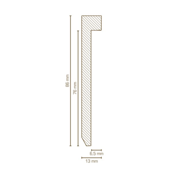 Design Fußleiste für Vinylboden "Münster" - weiß (MDF foliert - 725.7631) - Profilbild