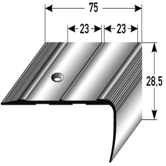 Auer Treppenkanten- & Winkelprofile Belpasso Höhe 28.5 mm Breite 75 mm Aluminium eloxiert