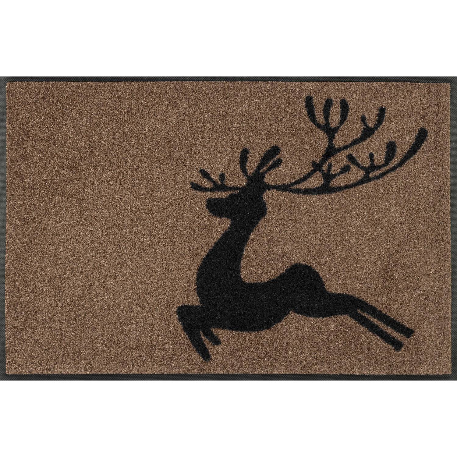 Fussmatte Jumping Deer 75 x 50 cm Schmutzfangmatte waschbar wash+dry Design