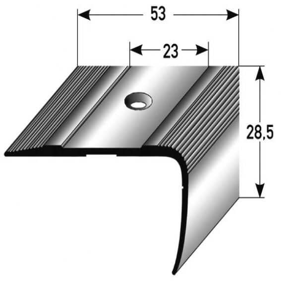 PROVISTON Treppenkanten- & Winkelprofile Acate Höhe 28.5 mm Breite 53 mm Aluminium eloxiert