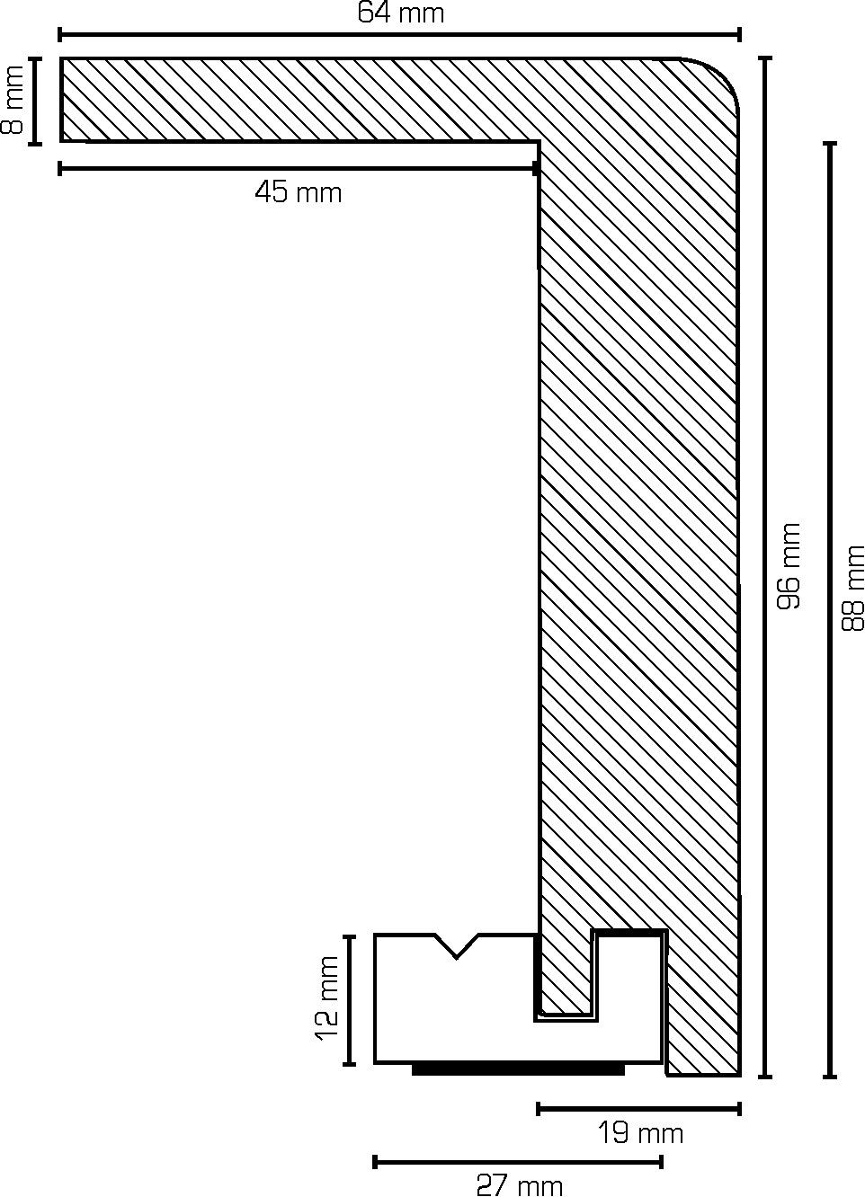 Heizrohrabdeckleiste mit abgerundeter Kante, bis zu einer Höhe von 88 mm (MDF mit Echtholzfurnier/ 64.96.1) - Farbe: Eiche lackiert (Default)