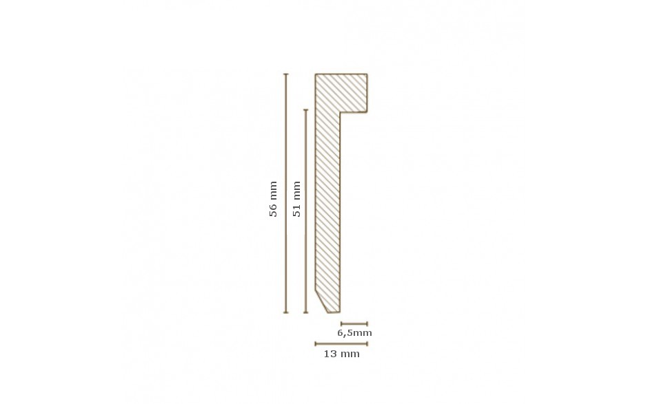 Design-Fußleiste für Vinylboden "Frankfurt" - cremefarben - 56 mm Höhe (MDF foliert - 726.5127) (Default)