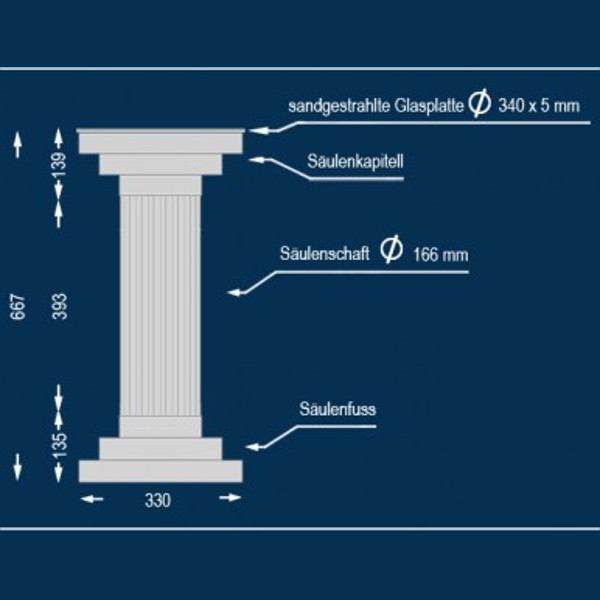 Dekosäule San Luca 166 Abmessungen