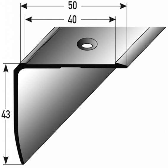 Auer Treppenkanten- & Winkelprofile Joilette Höhe 43 mm Breite 50 mm Aluminium eloxiert