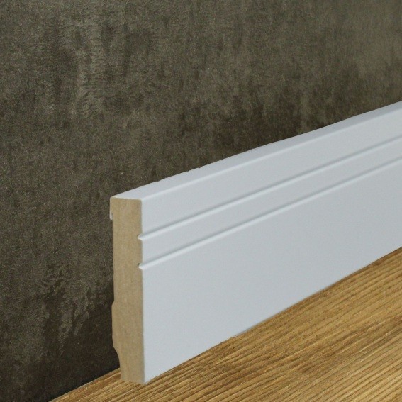 Sockelleiste Coesfeld MDF 16 x 80 x 2500 mm Weiß Fußleiste by PROVISTON