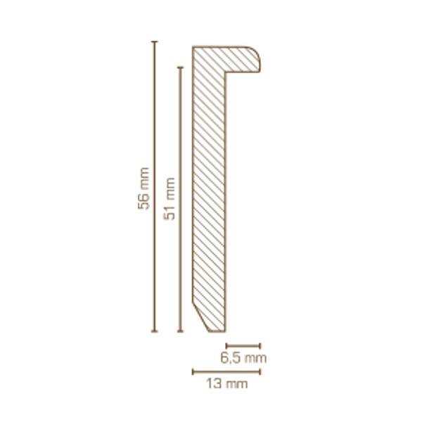 Design Fußleiste für Vinylboden "Hannover" - weiß (MDF foliert - 726.5131) - Profilbild