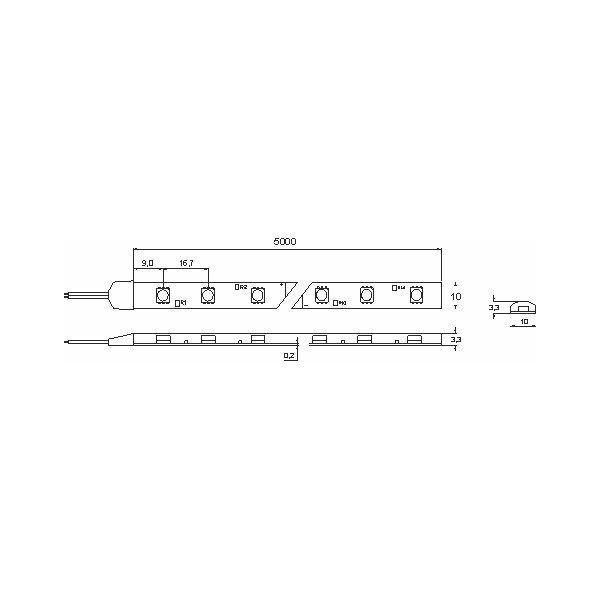 12 Volt LED - Strips SMD55 Typ 6 (6 LEDs je Meter)