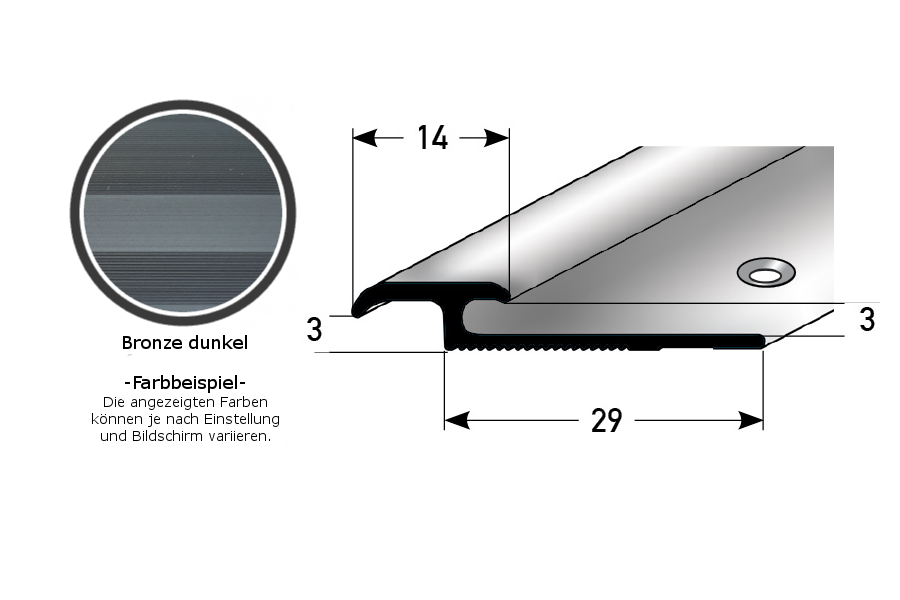 PROVISTON Einfass- & Abschlussprofile Leicester Breite 29 mm Einfasshöhe 3 - 7 mm Aluminium