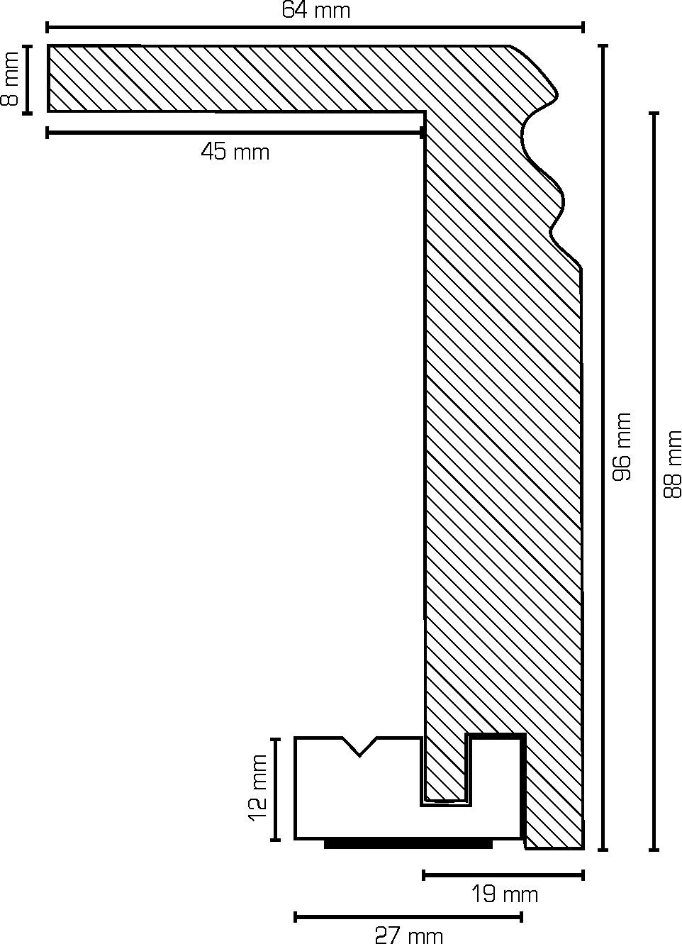 Heizrohrabdeckleiste mit berliner Profil, bis zu einer Höhe von 88 mm (MDF foliert / 719.9664.31) - Farbe: weiß (Default)