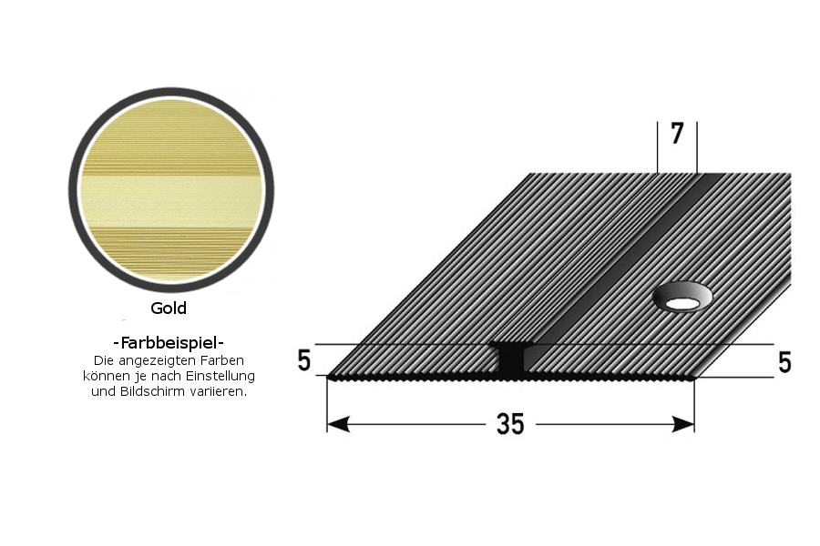 Auer Einfass & Abschlussprofil Rathmore Höhe 3 - 5 mm Breite 35 mm Länge 2700 mm Aluminium