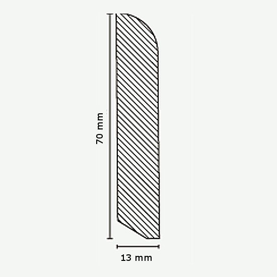 Querschnitt - Sockelleisten "Leverkusen"  Esche lackiert (Massivholz - 6.13.7.4) - Esche lackiert (Massivholz - 6.13.7.4)