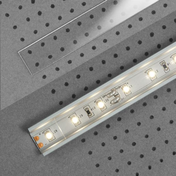 Klick Abdeckung für LED Aluminiumprofil Typ A | Acryl Abdeckung indirekte Beleuchtung weiß