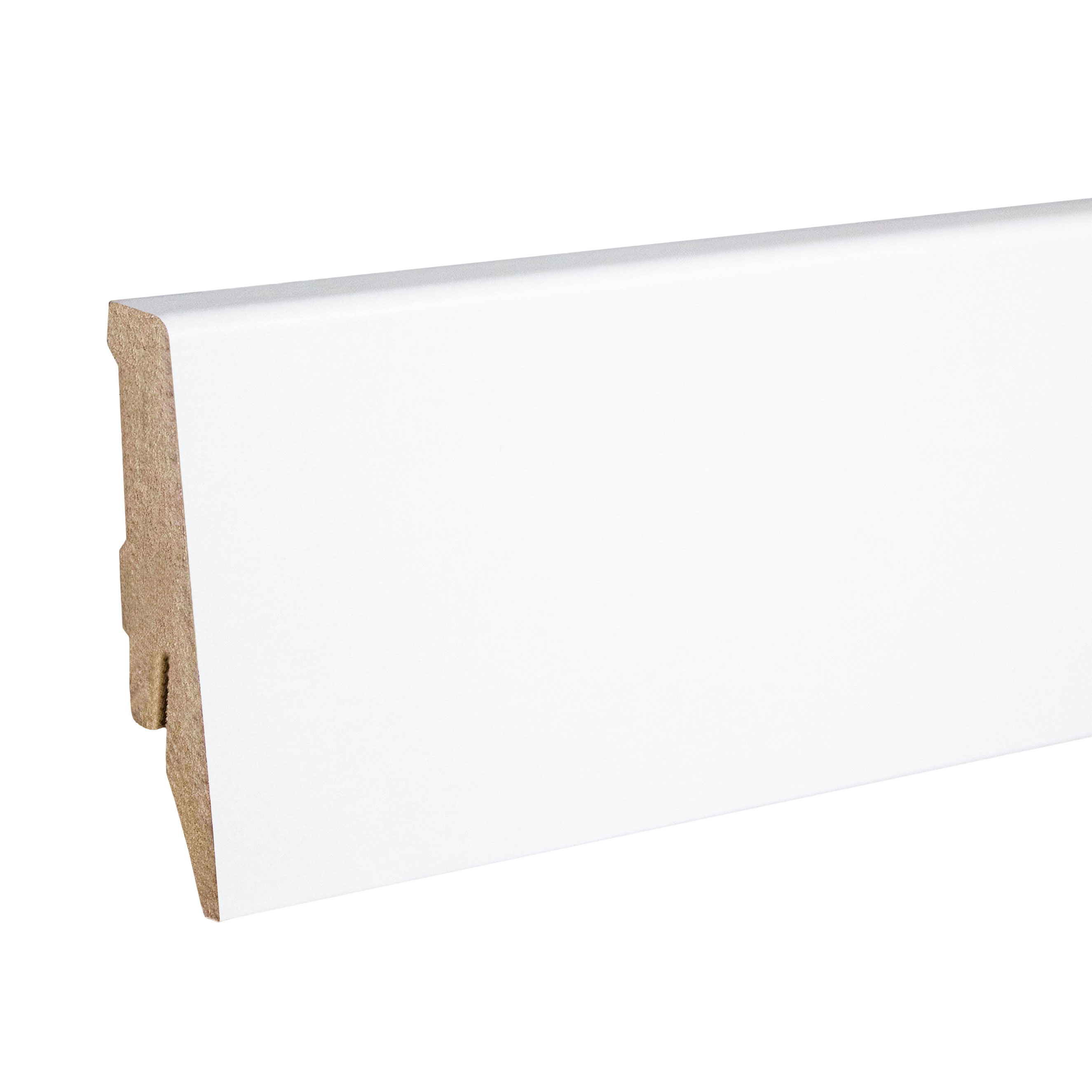 PROVISTON | eckige Sockelleiste | weiß foliert | 18 x 58 x 2500 mm | MDF | Klickleiste | Clip