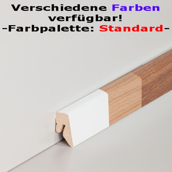 Sockelleisten / Fußleisten "Nauheim" (MDF foliert) - Farbpalette: Standard-weiß (Default)