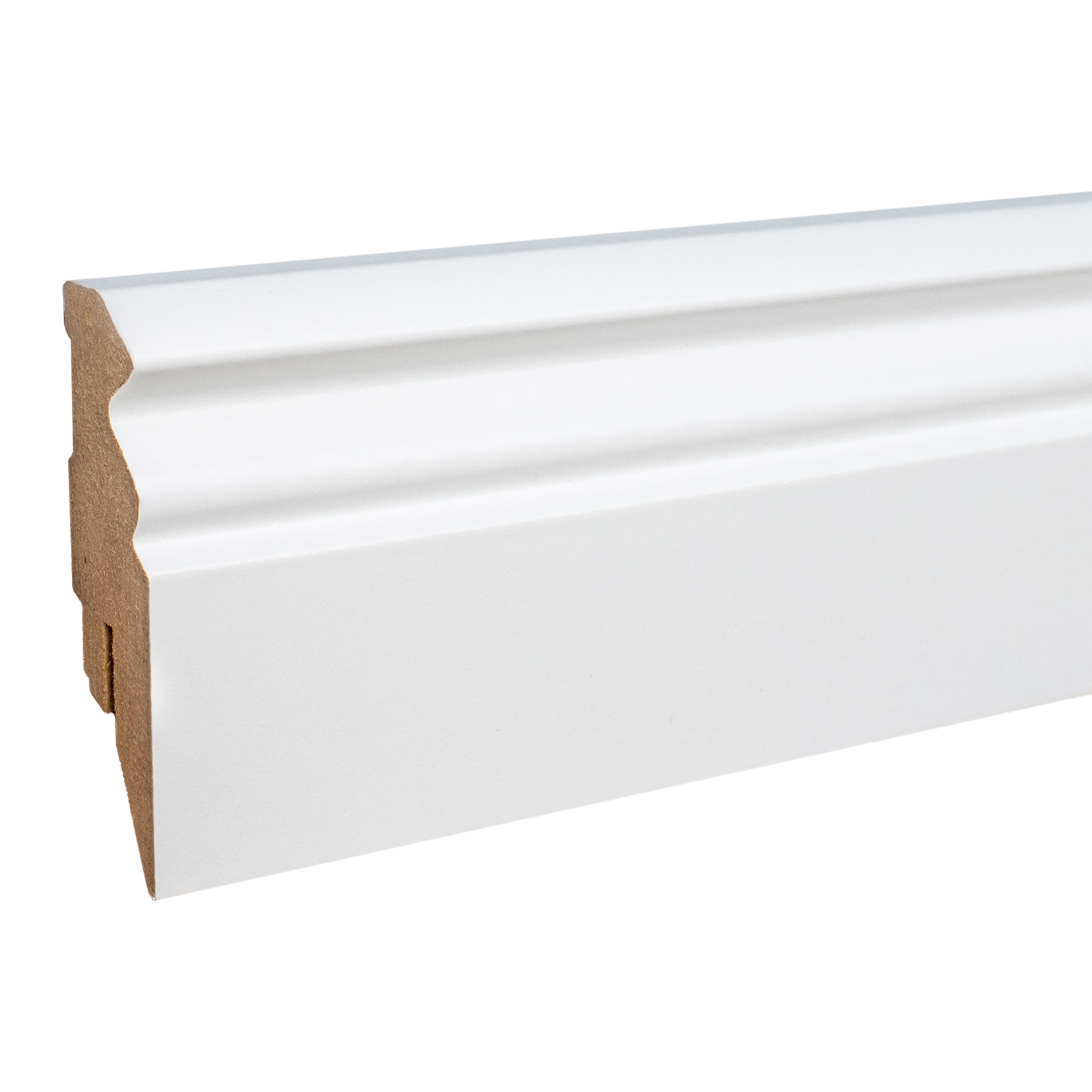 PROVISTON Fußleiste weiß 16 x 58 x 2500 mm Foliert MDF-Sockelleiste Hamburger Profil