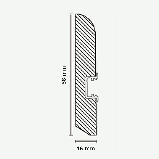 Licht - Fußleisten / Licht - Sockelleisten "Braunschweig" (Massivholz lackiert / 6.16.58.2L) - Buche - Profilbild