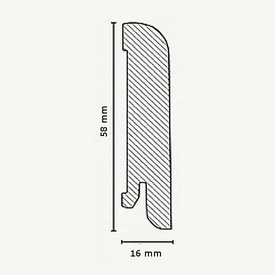 Sockelleisten "Chemnitz" - Aluminium gebürstet Gr.2 (MDF ummantelt - 716.732)