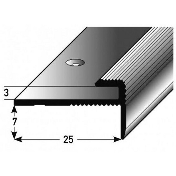 Einschubprofil "Eyeries" mit Nase für Designbeläge, Einfasshöhe 3 mm, Aluminium eloxiert, gebohrt (Default)