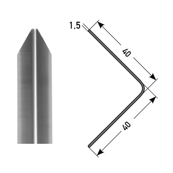 Auer Bau- & Montageprofile Frontera B 40-50 mm Eckschutzwinkel Dreifach Gekantet Edelstahl