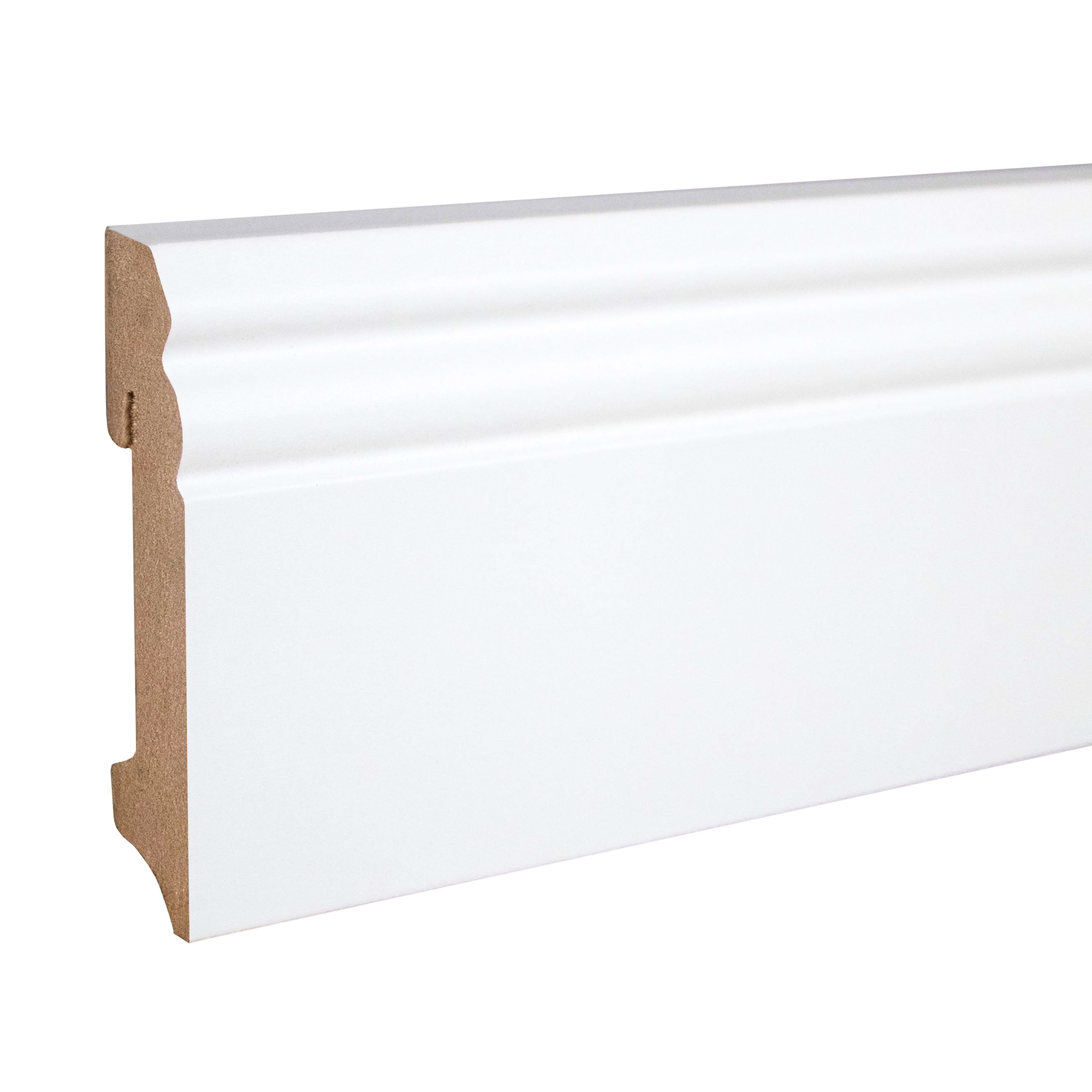 PROVISTON weiße Sockelleiste Hamburger Profil 18 x 90 x 2400 mm MDF folierte Fußleiste