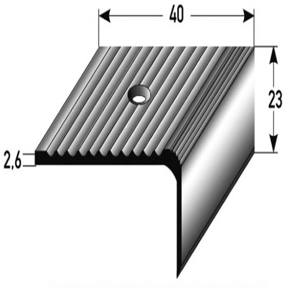 PROVISTON Treppenkanten- & Winkelprofile Amelia Höhe 23 mm Breite 40 mm Aluminium