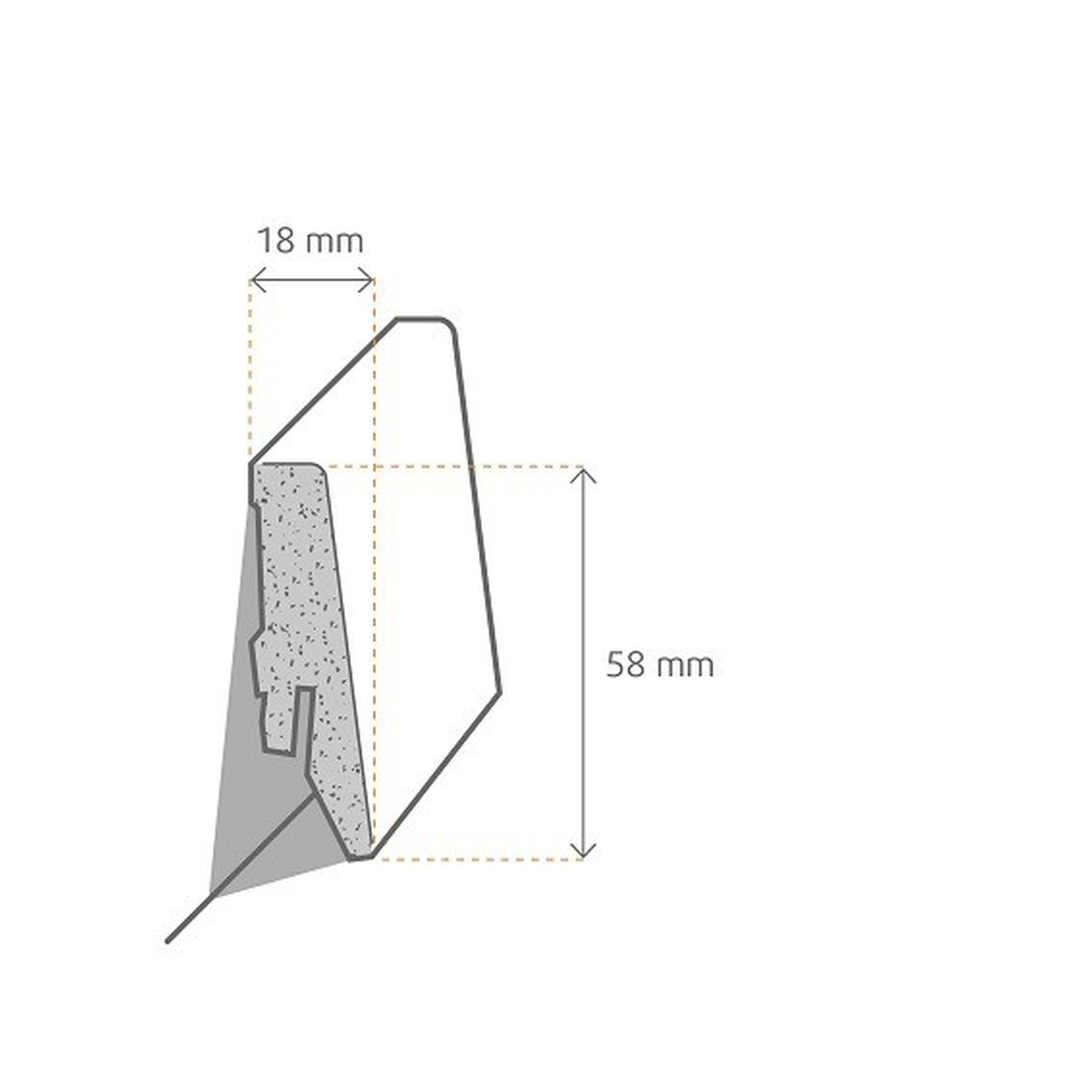 PROVISTON Innen- oder Außenwinkel eckige Sockelleiste weiß foliert 18 x 58mm MDF-Fußleiste