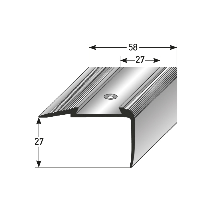 Auer Treppenkanten- & Winkelprofile Cresta Höhe 27 mm Breite 58 mm Aluminium eloxiert