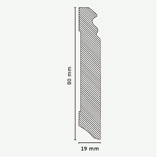 Fußleisten / Sockelleisten "Essen" (Berliner Profil / MDF foliert / 719.8.49) - Farbe: Champagner (Default) 2