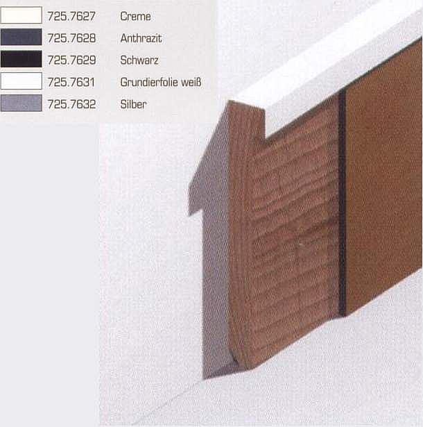 Design Fußleiste für Vinylboden "Augsburg" - weiß (MDF foliert - 726.7631)