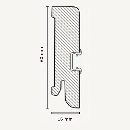 Querschnitt Licht Sockelleiste Lübeck - Echtholz weiß