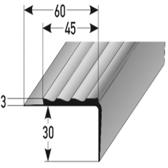 Auer Treppenkanten- & Winkelprofile Macao H 33 mm B 60 mm L 2500 mm Einfasshöhe 3 mm