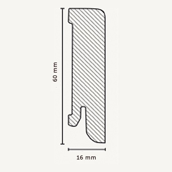 Sockelleisten "Lübeck" - deckend weiß lackiert (Echtholzfurnier - 16.61.41) (Default)egrse