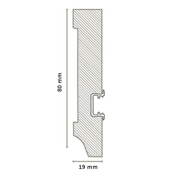 Licht - Fußleisten / Licht - Sockelleisten "Jena" (MDF foliert / 721.198L) - weiß - Profilbild