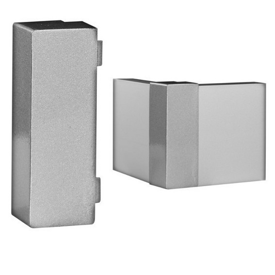 Klick Außenecke für Fußleisten / Sockelleisten 6 x 15 (Aluminium silber eloxiert)