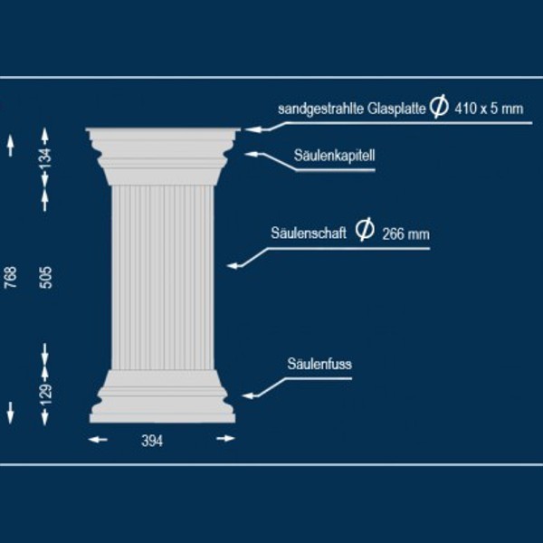 Dekosäule Rosarno 266 Abmessungen