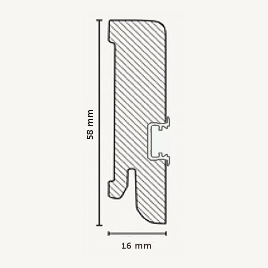 Licht - Fußleisten / Licht - Sockelleisten "Ulm" (MDF foliert / 716.72L) - Buche dunkel - Profilbild -