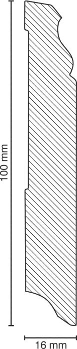 Sockelleisten "Moers" (Berliner Profil / MDF foliert / 719.161) - weiß - Profilbild -