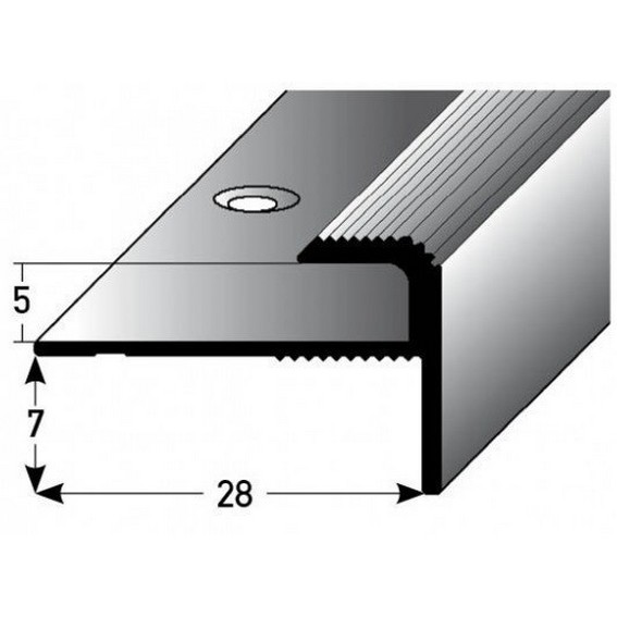 Einschubprofil "Stannington" mit Nase für Designbeläge, Einfasshöhe 5 mm, Aluminium eloxiert, gebohrt (Default)